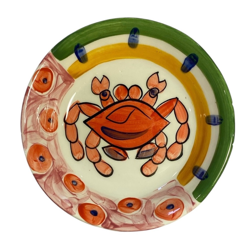 Vickie Carroll Colorful Crab Design 8” Bowl